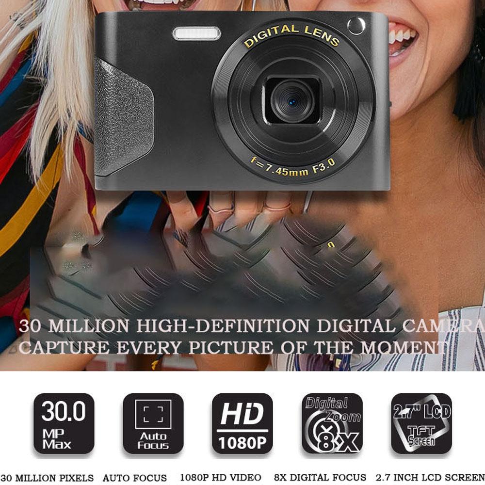 Retro 4K Digital Camera With Two Point Seven Inch Lcd Screen White