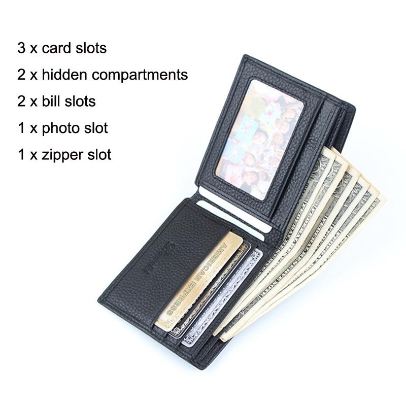 Rfid Protected Men Short Wallet With Multiple Card Slots Compact Secure Design