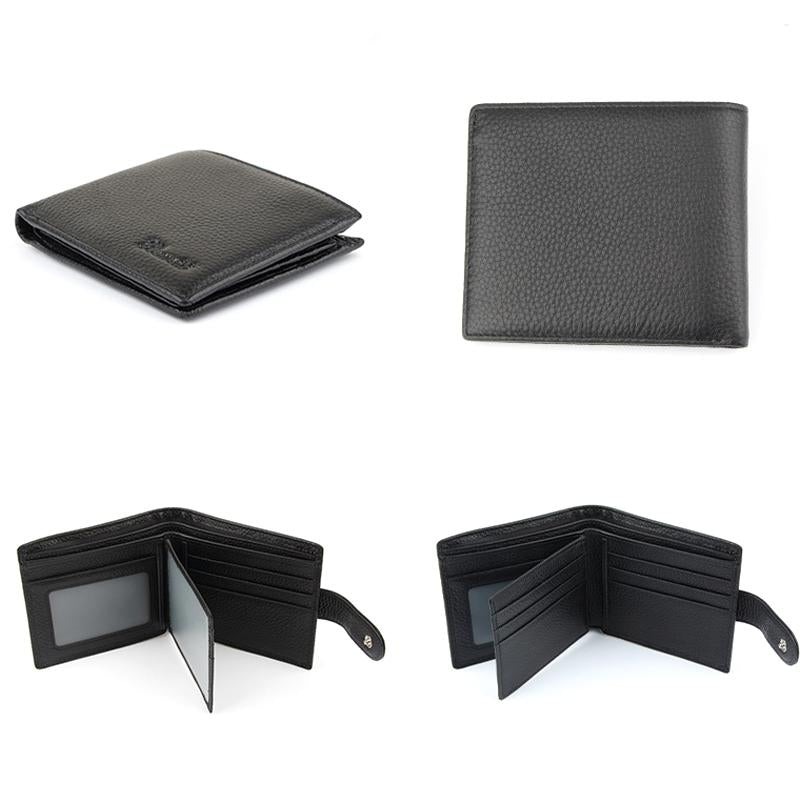 Rfid Protected Men's Wallet With Durable Cow Leather And Compact Design