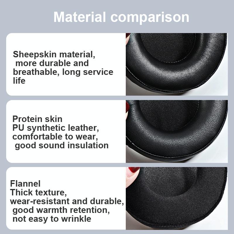 2 Pack Flannel Earmuffs For Audio Headsets Black Soft And Comfortable Replacement