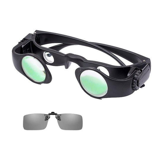 Zoomable Fishing Binoculars Black With Gray Clip 8X Magnification