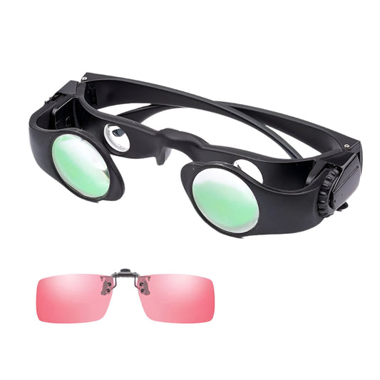 Zoomable Fishing Binoculars Black With Red Clip 8X Magnification