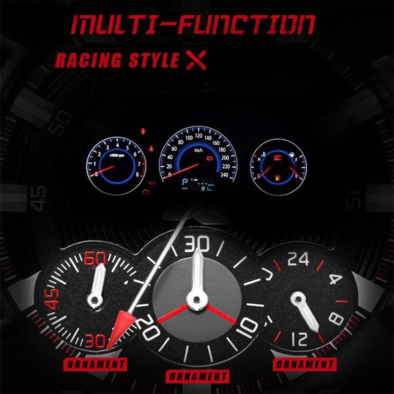Waterproof Quartz Wristwatch With Black Steel Case And Dial