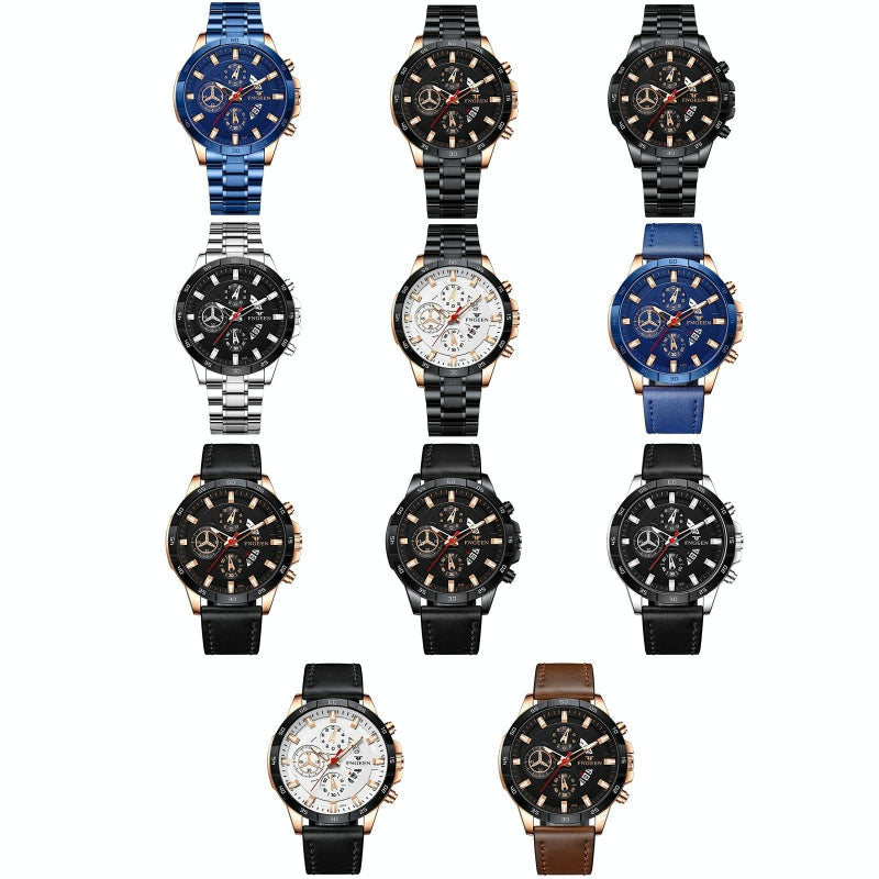 Veile Studios Waterproof Quartz Watch With Black Leather Strap And Rose Shell Design