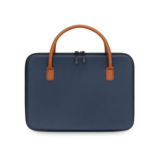Waterproof Leather Computer Bag Multifunctional Navy Blue
