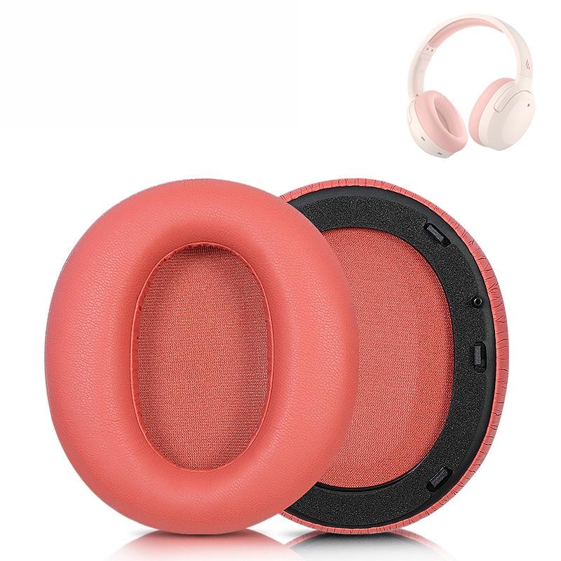 Red Earmuff Covers For Edifier W820nb Headphones Protein Skin Sponge Pair