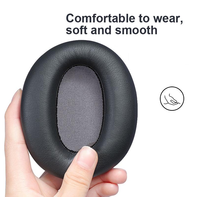 Red Earmuff Covers For Edifier W820nb Headphones Protein Skin Sponge Pair
