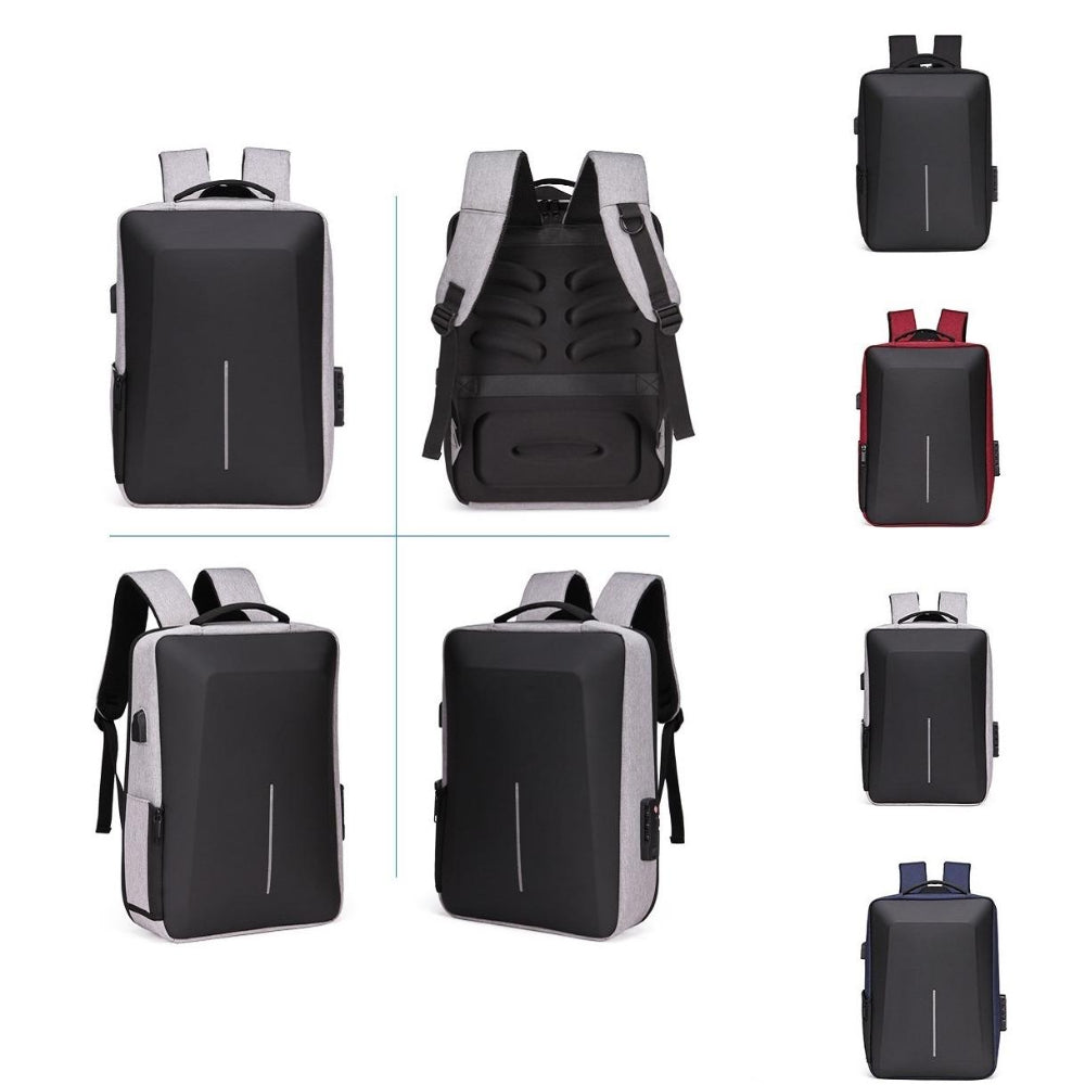 Anti Theft Hard Shell Backpack For Men Black With Durable Eva Material
