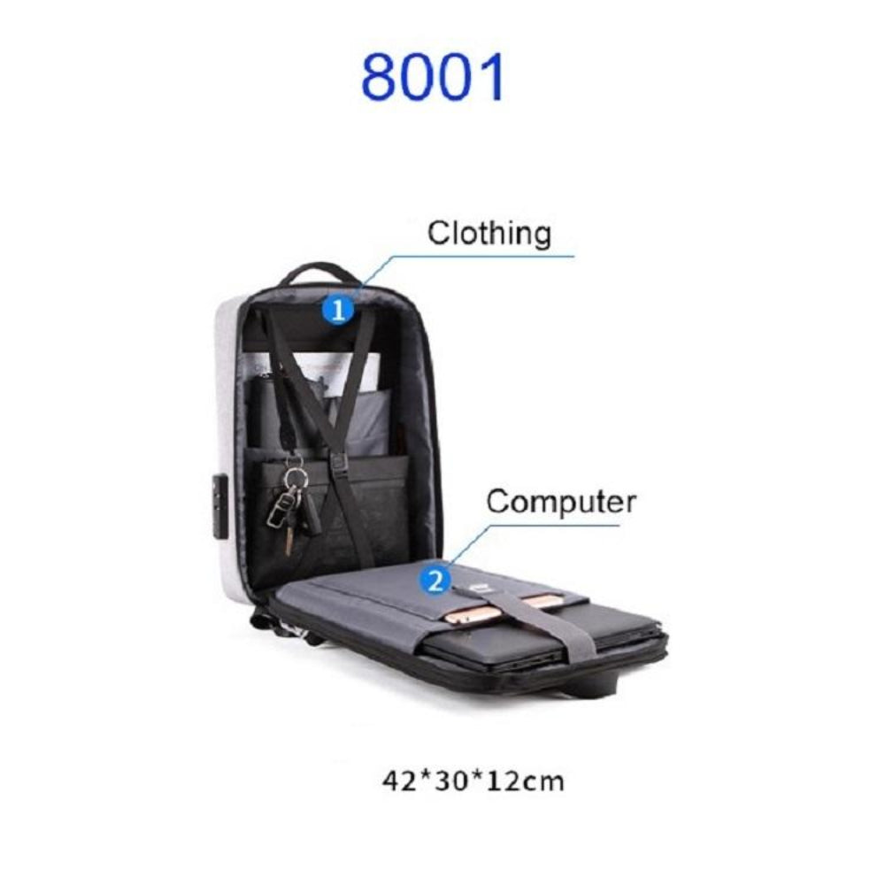 Anti Theft Hard Shell Backpack For Men Black With Durable Eva Material