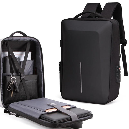Anti Theft Hard Shell Backpack For Men Black With Durable Eva Material