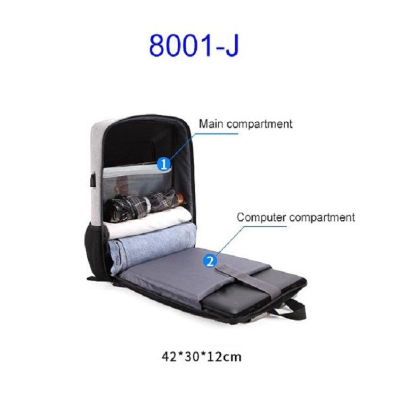 Anti Theft Hard Shell Backpack For Men With Alloy Frame Blue