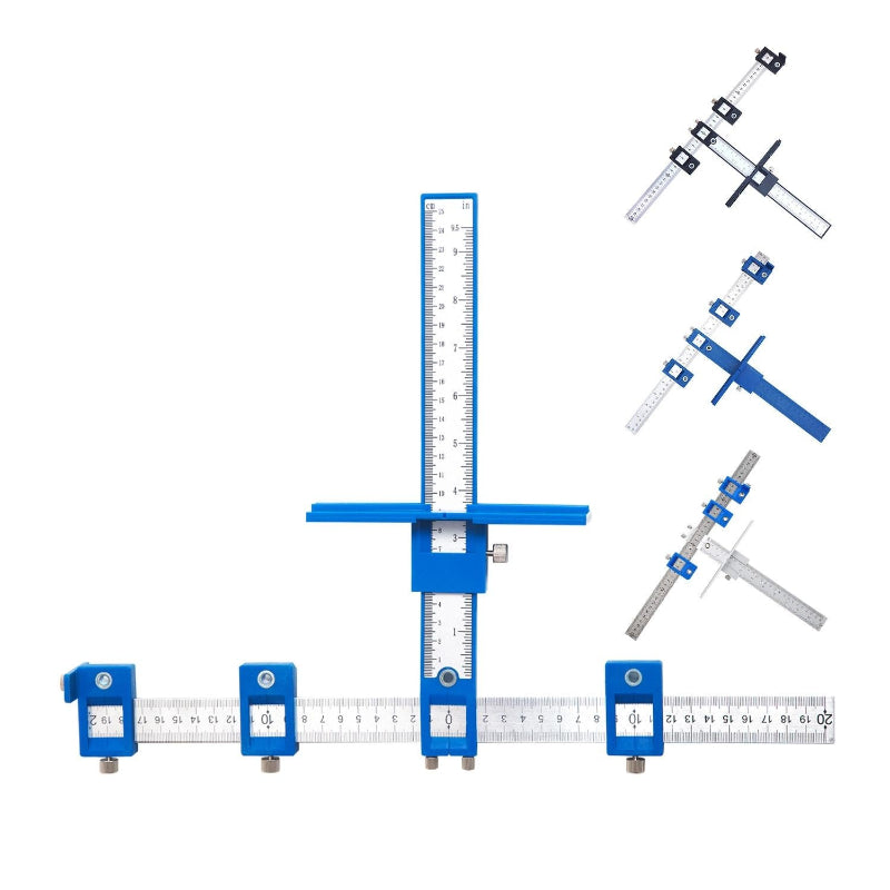 Aluminium Punch Locator For Cabinet Door Holes With Adjustable Scale And Detachable Design
