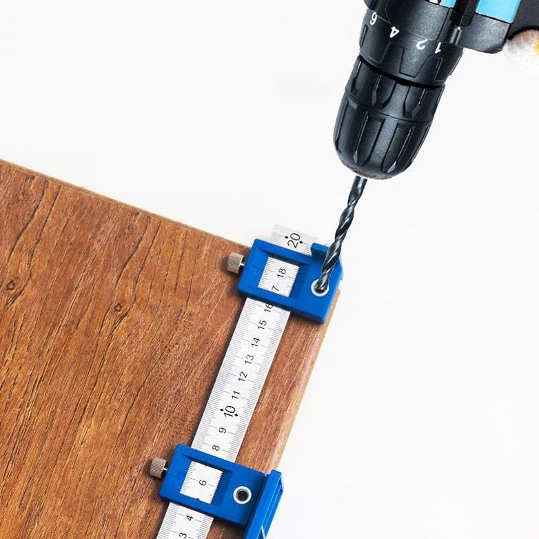 Aluminium Punch Locator For Cabinet Door Holes With Adjustable Scale And Detachable Design