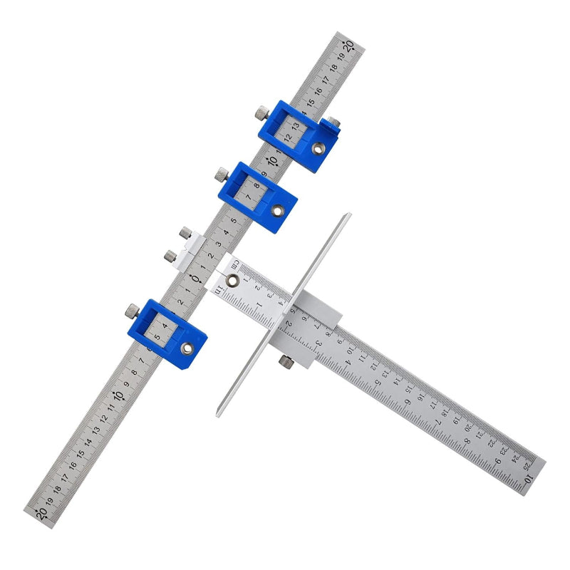 Aluminium Punch Locator For Cabinet Door Holes With Adjustable Scale And Detachable Design