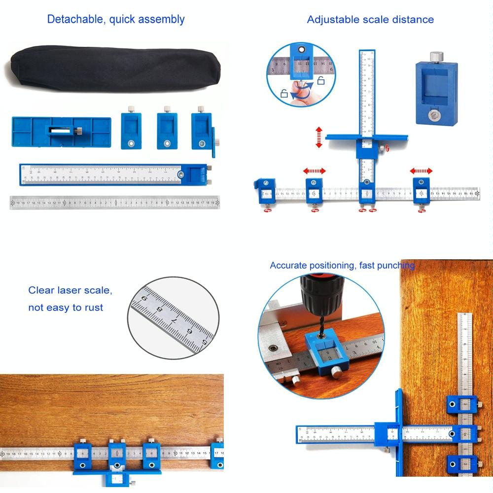 Blue Plastic Cabinet Door Punch Locator For Woodworking