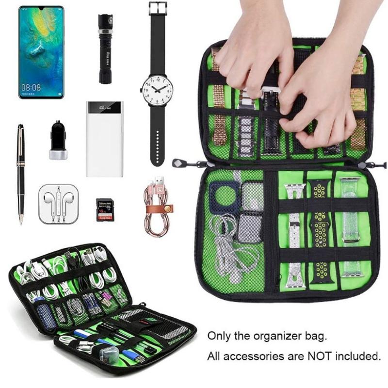 Multifunctional Portable Mobile Phone Digital Accessories U Disk Storage Bag Green