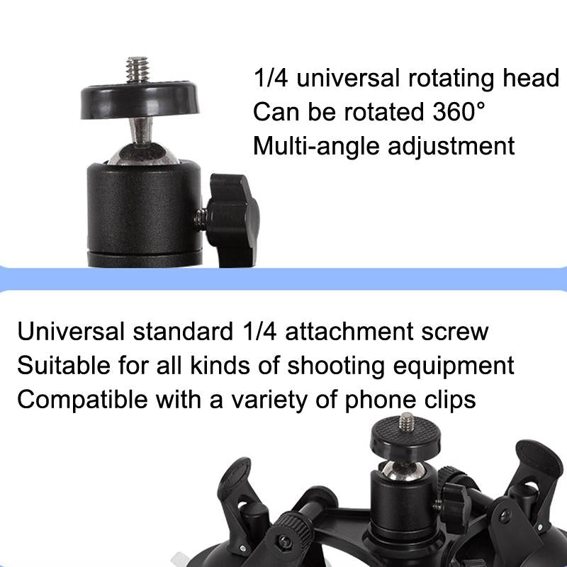 Universal Car Suction Cup Mount For Video Shooting And Phone Clip Holder