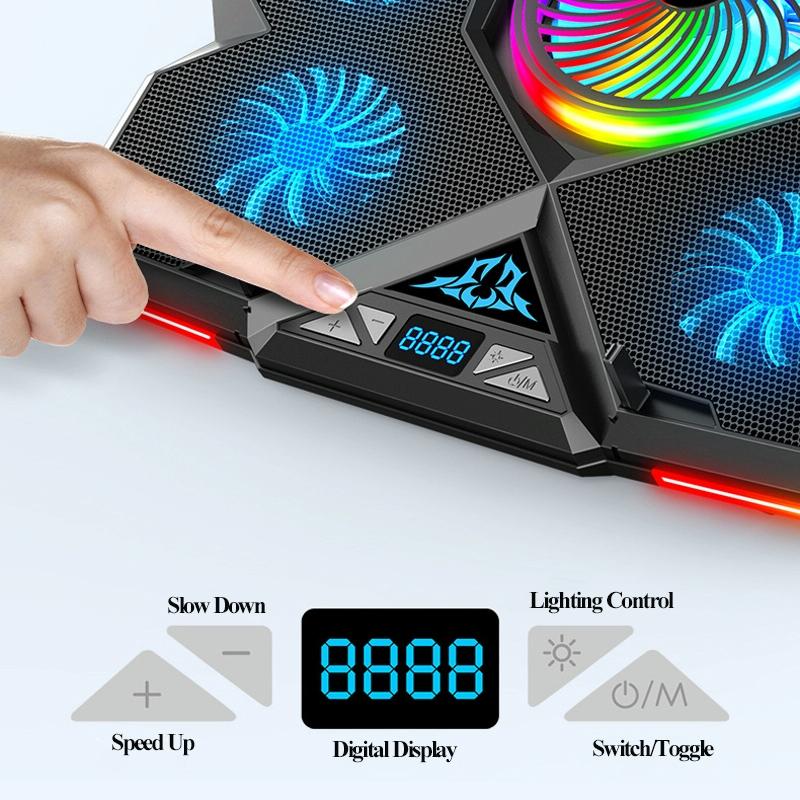 Usb Fan Cooler For Laptops With Five Ports And Touch Symphony Blue Design