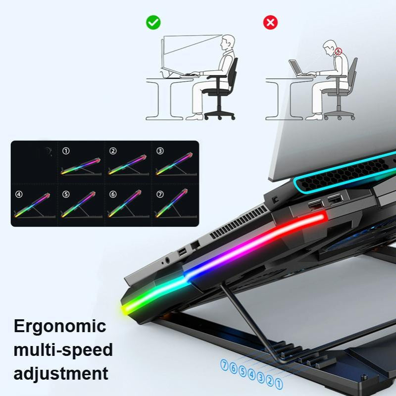 Usb Fan Cooler For Laptops With Five Ports And Touch Symphony Blue Design