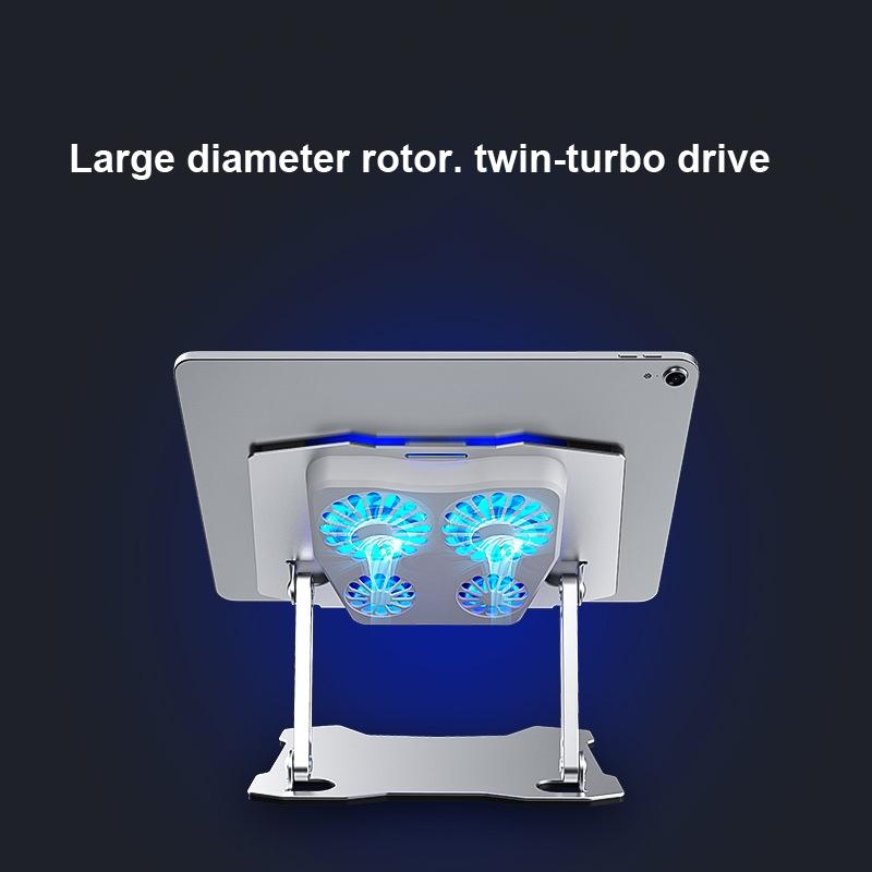 Aluminium Laptop Cooling Stand With Four Fans And Adjustable Height