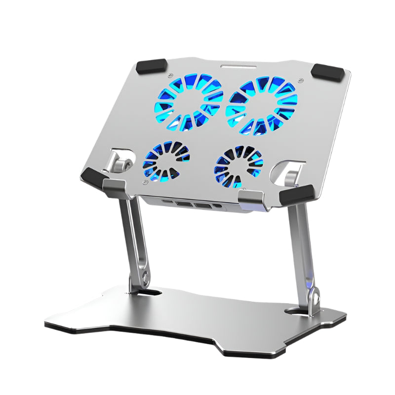 Aluminium Laptop Cooling Stand With Four Fans And Adjustable Height