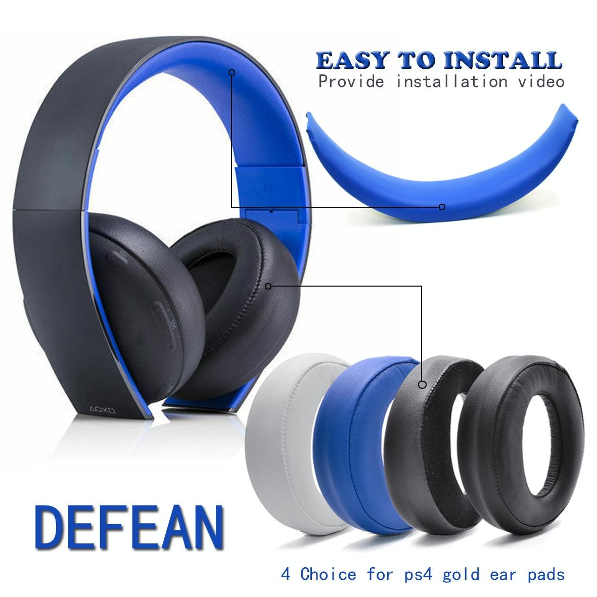 2 Pack Headphone Sponge Covers For Ps3 Ps4 7.1 Gold White Earmuff Replacement