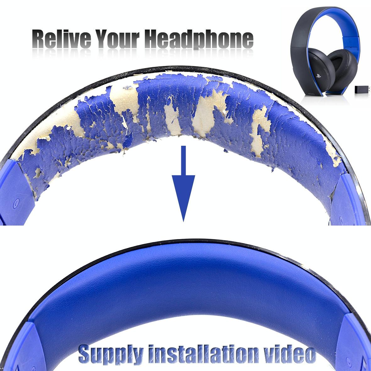 2 Pack Headphone Sponge Covers For Sony Ps3 / Ps4 7.1 Gold Blue