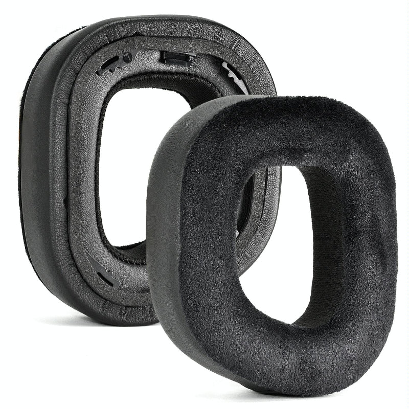 Pair Of Plush Earmuffs For Corsair Hs80 Rgb Headphones In Leather And Velvet