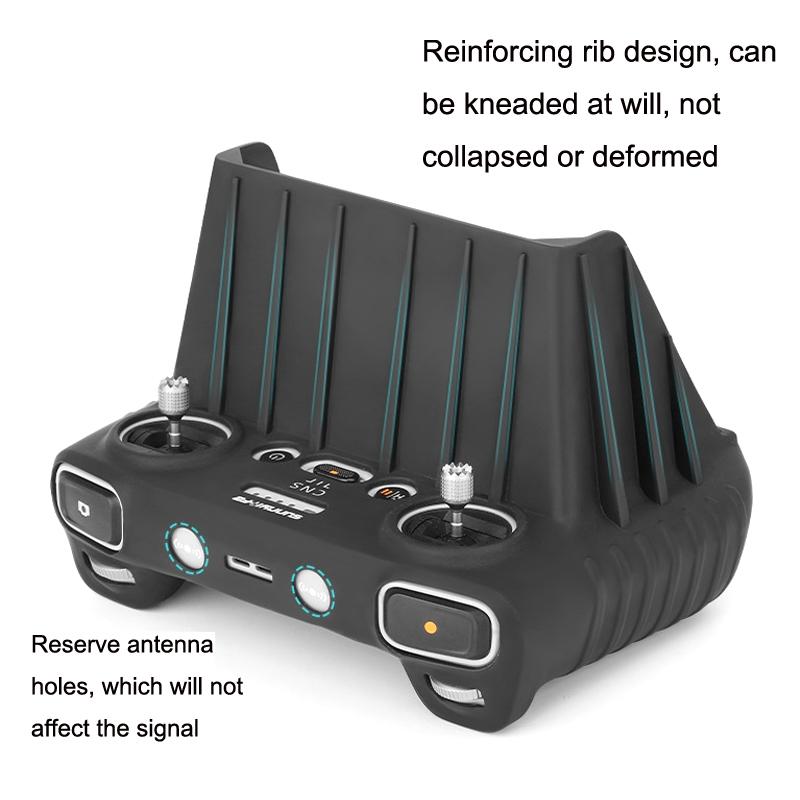 Silicone Protective Case With Hood For Dji Rc Remote Control Black