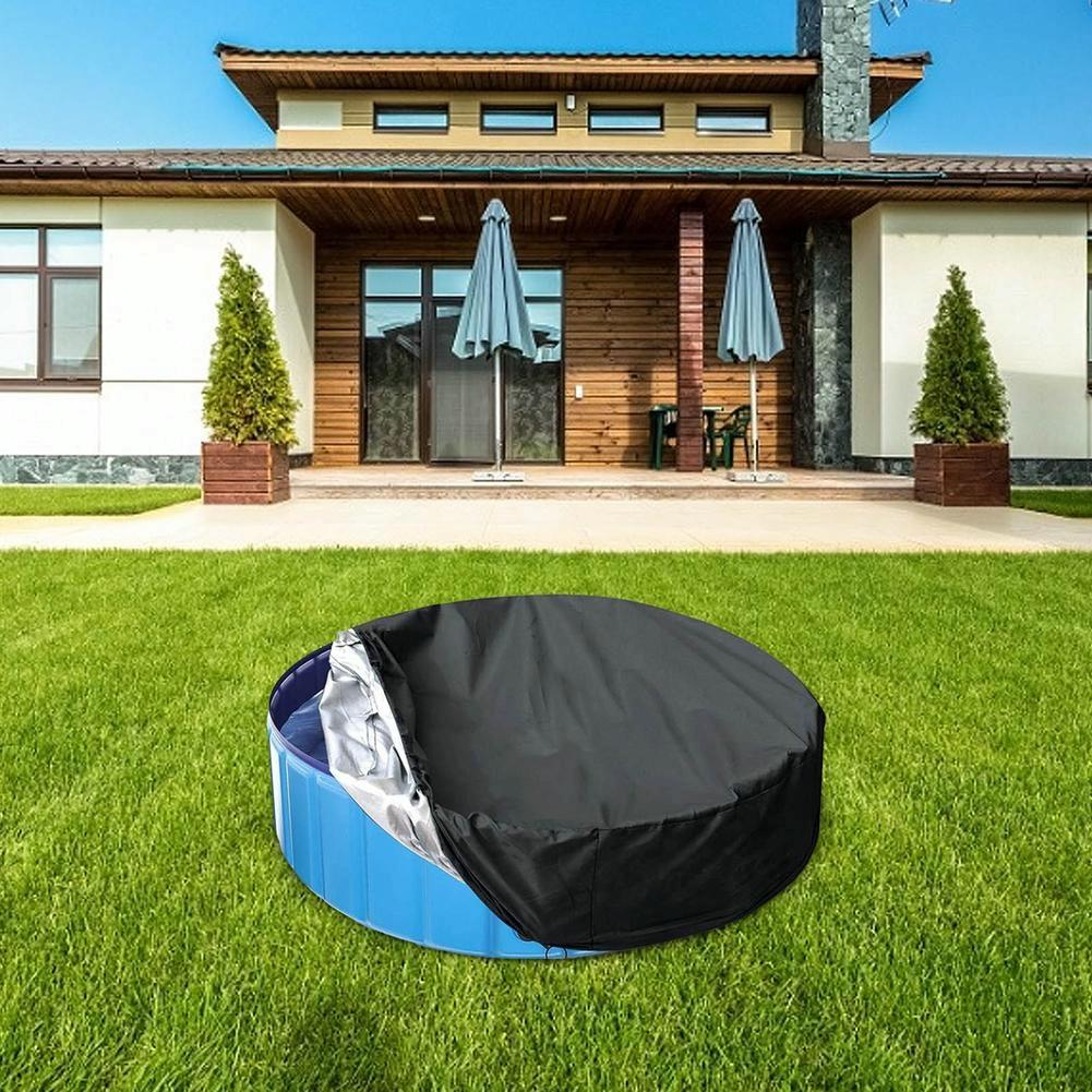 Foldable Sunscreen Pool Cover Black And Silver For Outdoor Swimming Pools