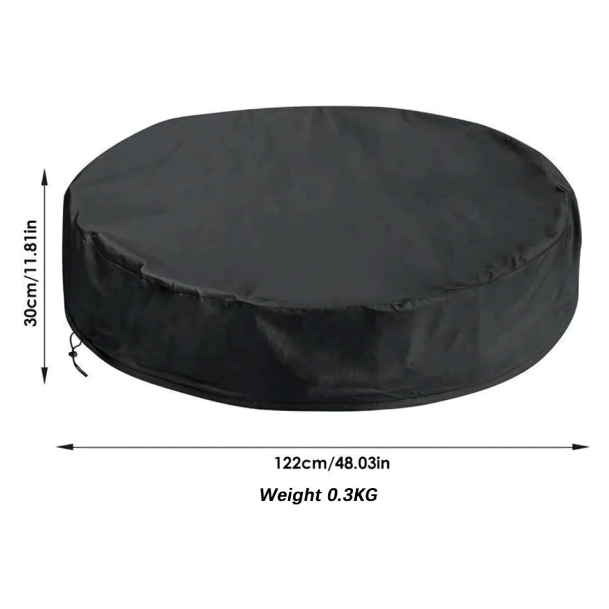 Round Foldable Pool Cover Dustproof & Sunscreen 122X30cm Black / Silver