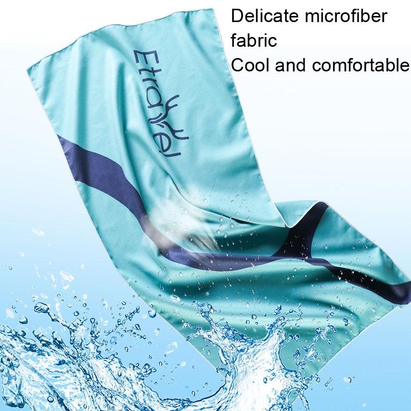 Quick-Drying Double-Sided Fleece Bath Towel Small Navy
