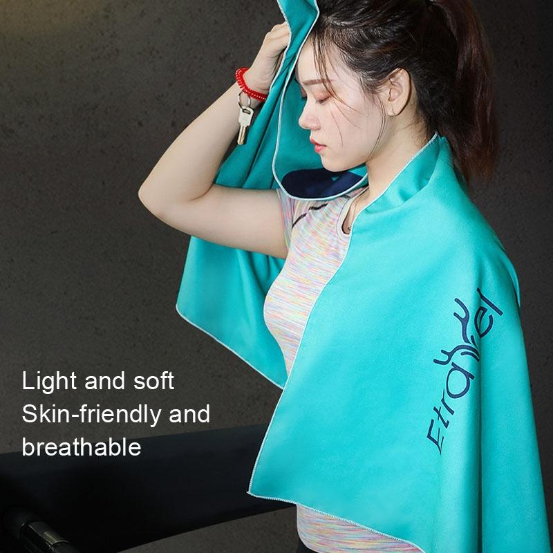Quick-Drying Double-Sided Fleece Bath Towel Small Navy