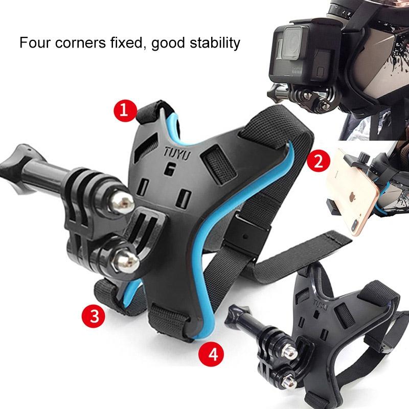 Universal Motorcycle Helmet Mount For Action Camera And Phone Secure Adjustable Attachment