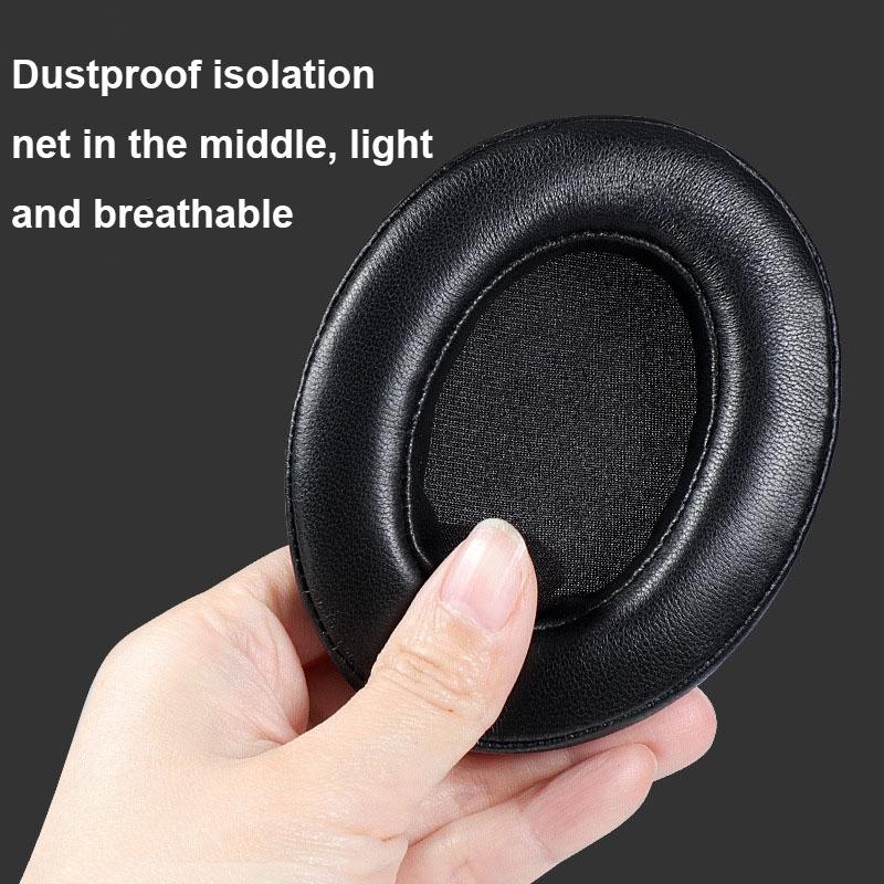 2 Pcs Breathable Foam Headphone Earmuffs For Sennheiser Momentum 3 Black Lambskin