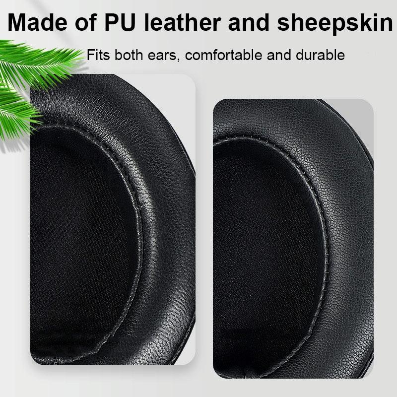 2 Pack Breathable Headphone Earmuffs Gold Lambskin With Buckle For Momentum 3