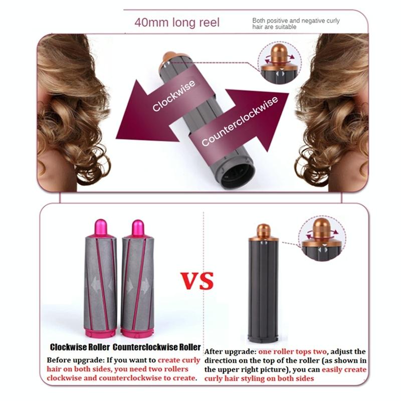 30 Millimetre Gold Long Barrel Curling Iron For Dyson Hair Dryer
