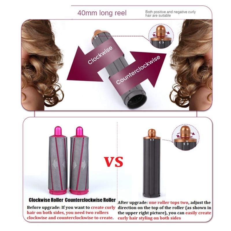 13.4Cm Upgraded Long Barrel Curling Iron For Dyson Hd01 02 03 04 08 Hair Dryer 30Mm Red