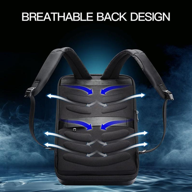 Waterproof Expandable Backpack With Usb Charging And Password Lock Silver