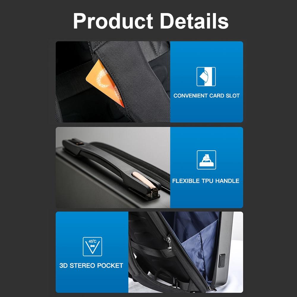 Waterproof Expandable Backpack With Usb Charging And Password Lock Silver
