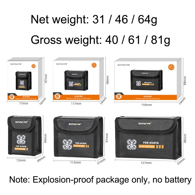 Explosion Proof Battery Bag For Dji Avata Holds 2 Batteries Securely