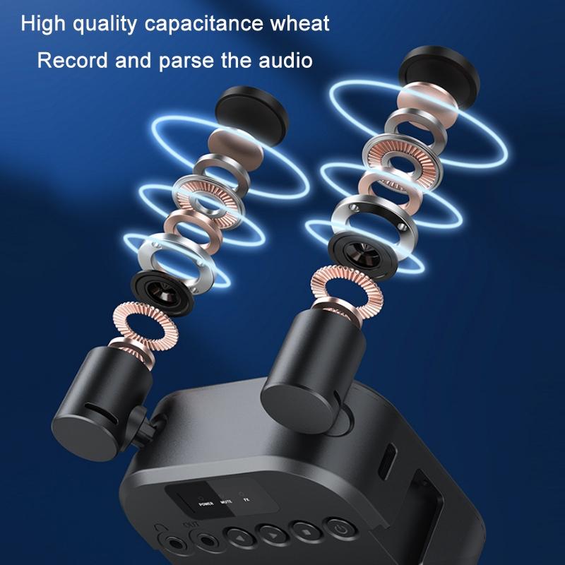 Multi Angle Stereo Microphone With Rgb Lights For Enhanced Audio Recording