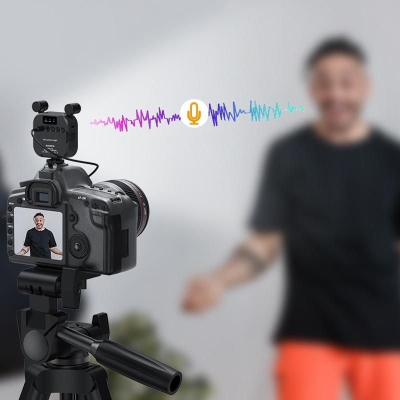 Multi Angle Stereo Microphone With Rgb Lights For Enhanced Audio Recording