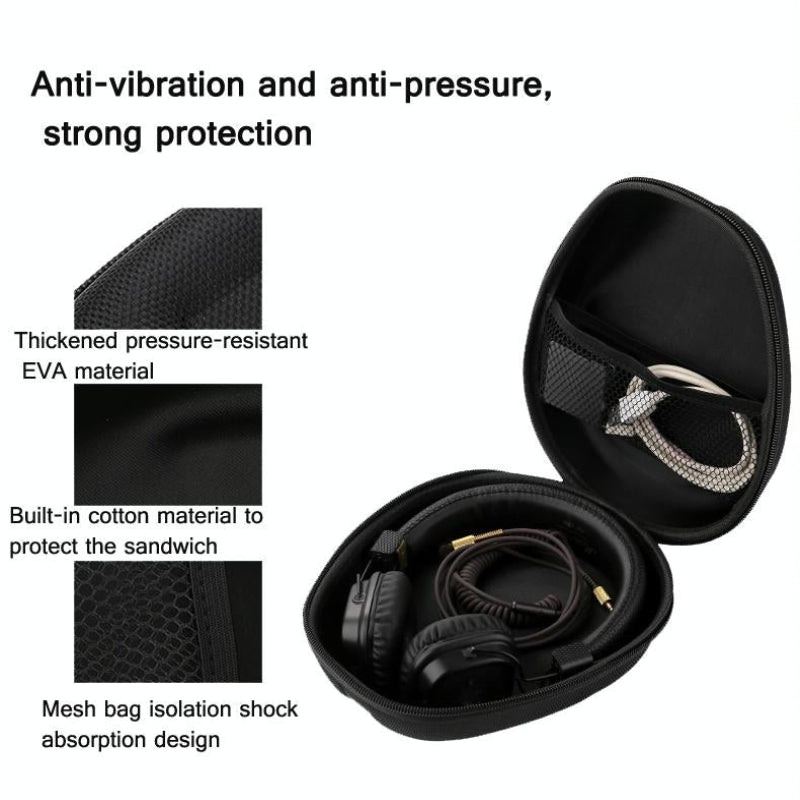 Compact Headphone Storage Bag In Black Organising Headphones And Accessories
