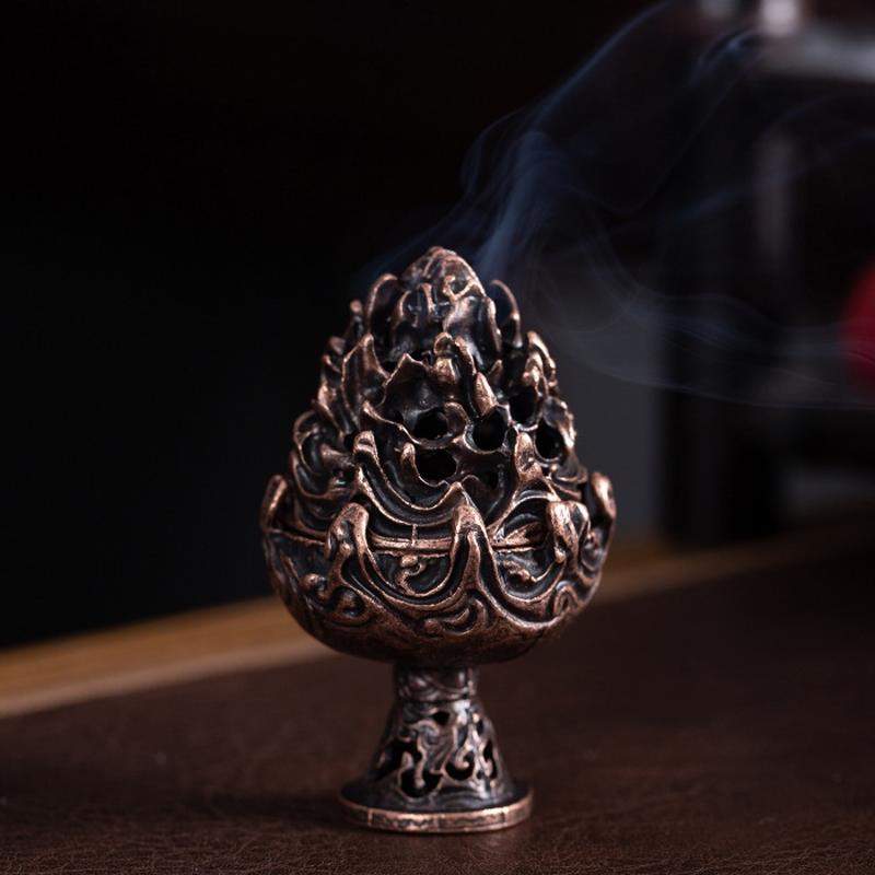 Small Copper Alloy Incense Burner Ornament For Home Fragrances And Decor