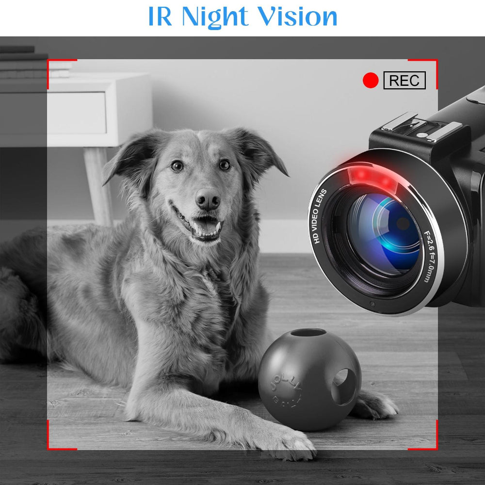 Af2 5600Px 18X Zoom 4K Digital Video Camera With Hood & Microphone Wide Angle Lens
