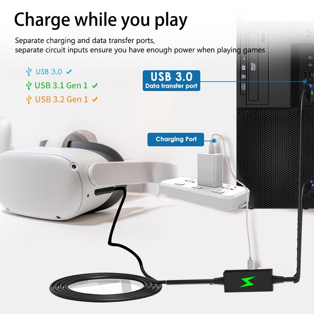 5 Metre Usb To Type C Cable For Meta Quest Pro Virtual Reality Headset