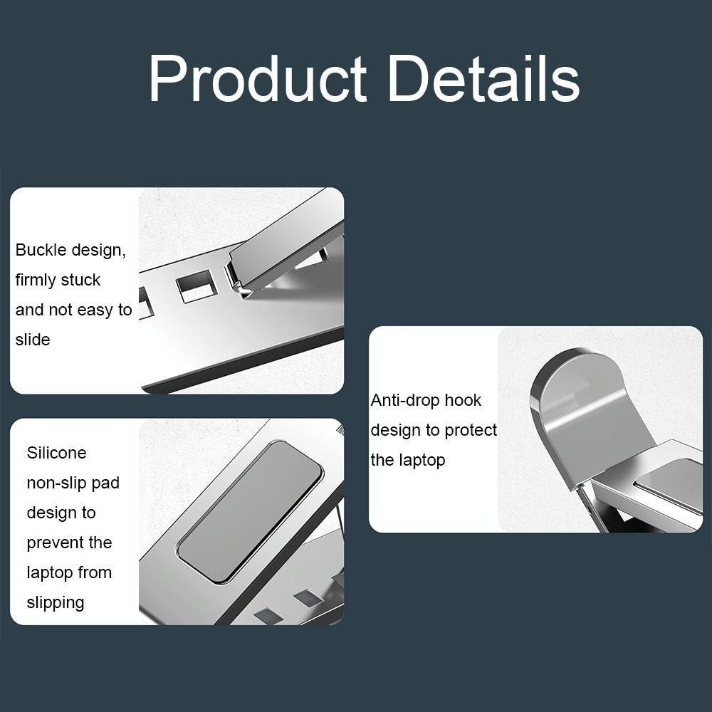 Foldable Aluminium Laptop Stand With Heat Dissipation And Portable Design