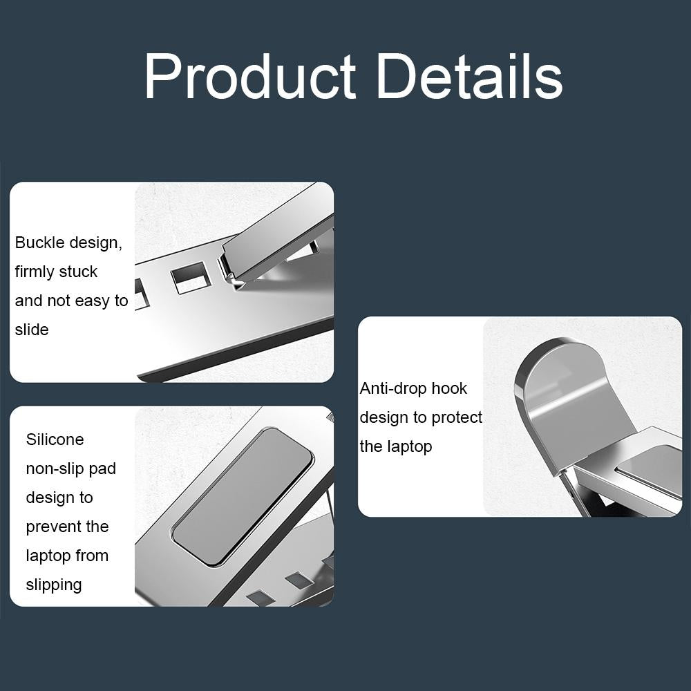 Aluminum Laptop Stand With Foldable Design And Heat Dissipation Features