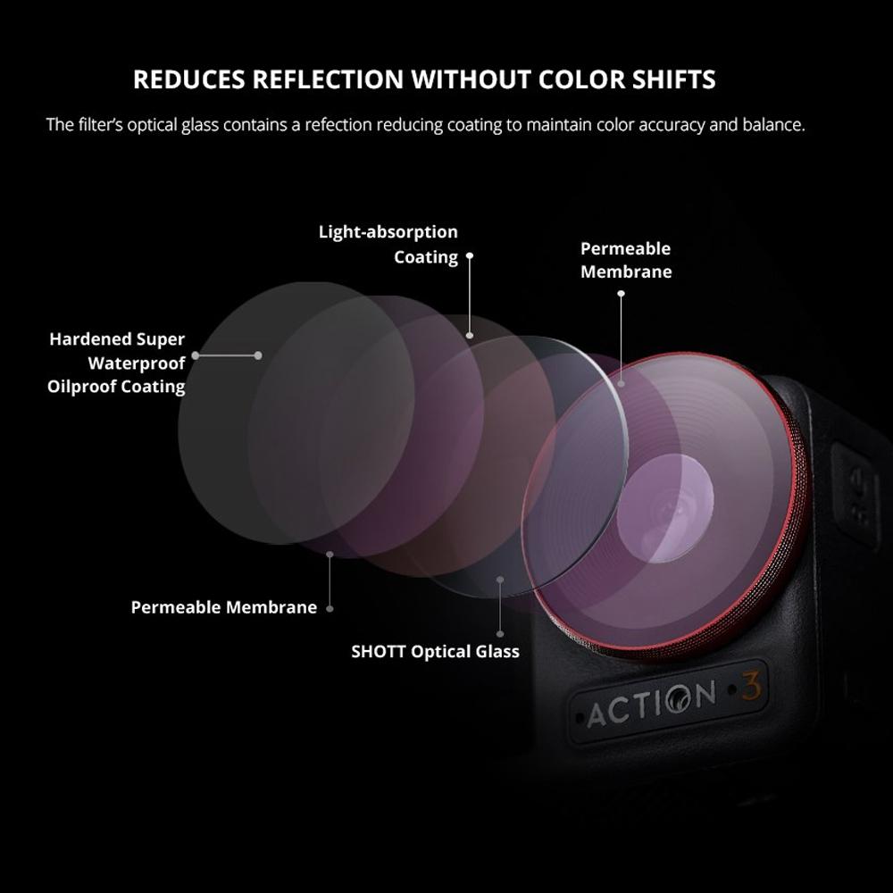 Pro Version Dji Action 3 Camera Lens Filter Set Ndpl 8 / 16 32 64